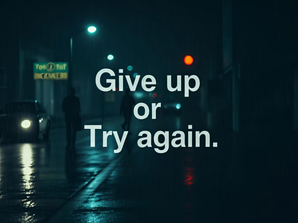when you are at the verge of giving up